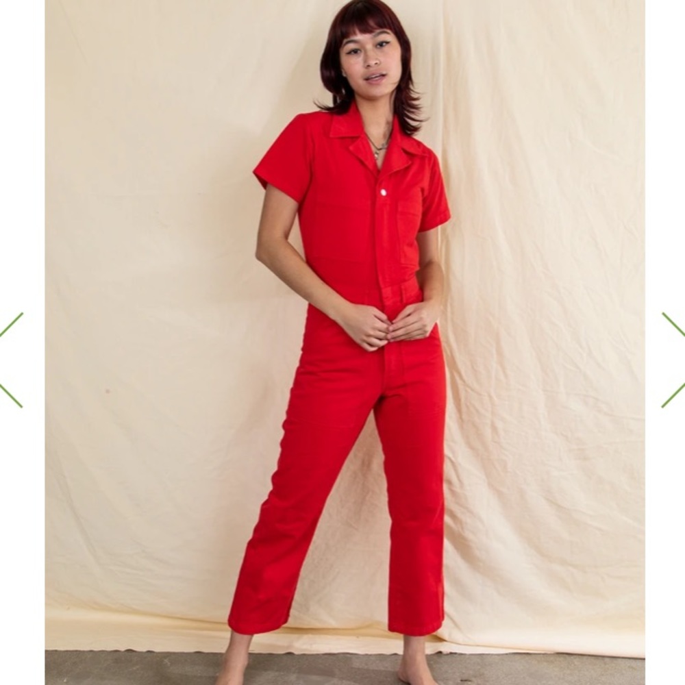 XL Red Short sleeve Jumpsuit